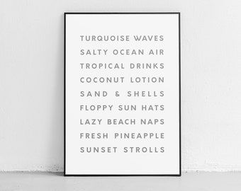 Beach Decor, Beach Printable, Summer Wall Art, Summer Wall Decor, Farmhouse Decor, Minimalist Beach Decor, Beach Print, Beach Art Print