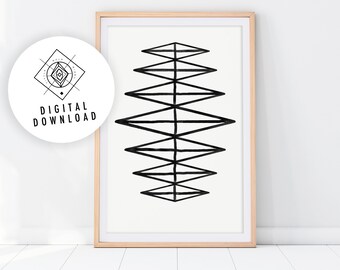 STAIRS Black and White Minimalist Printable Wall Art, Geometric Poster, Monochrome Art Print, Modern Wall Art, Abstract Bedroom Decor
