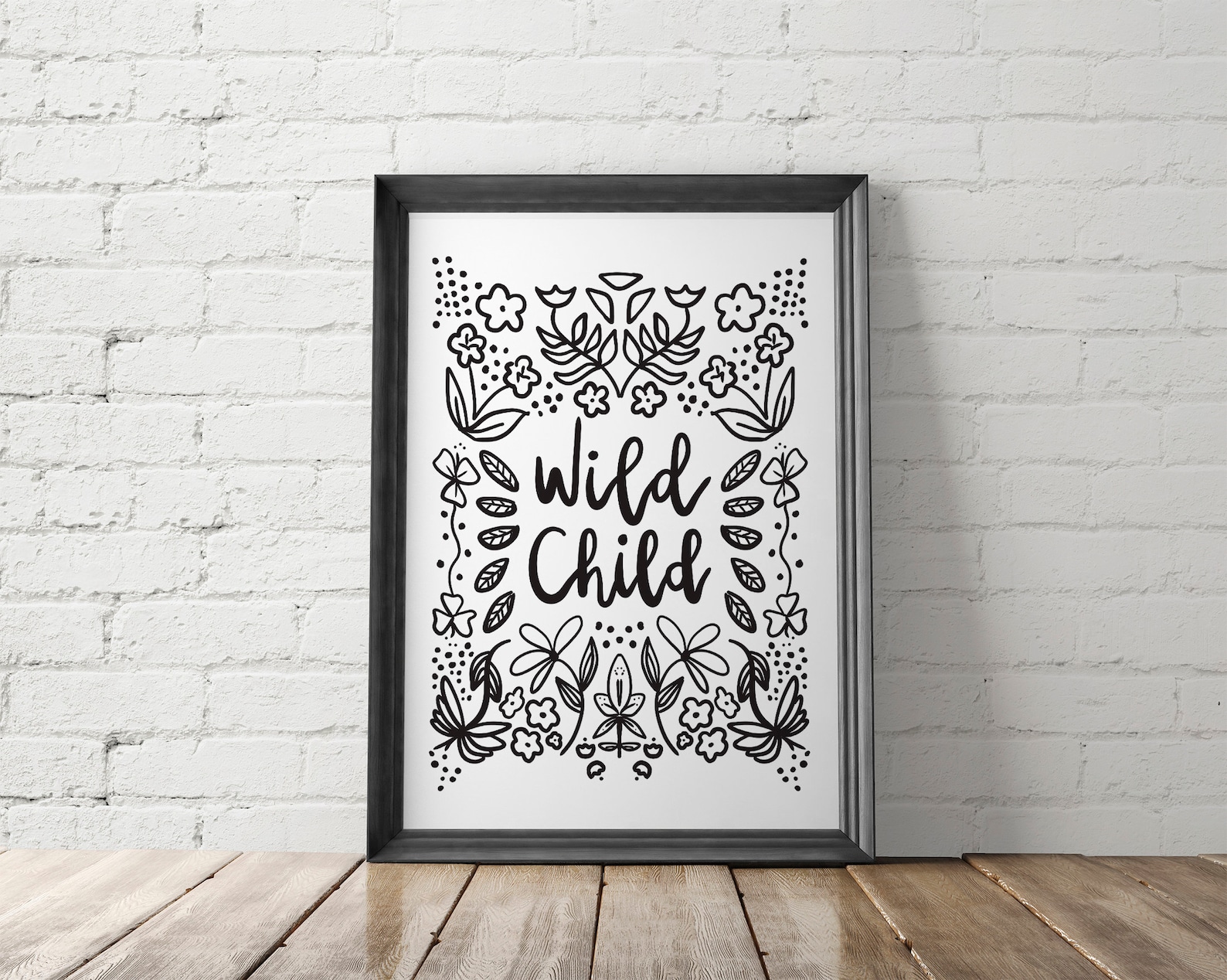 Wild Child Illustration Printable Art Baby Shower Gift | Etsy