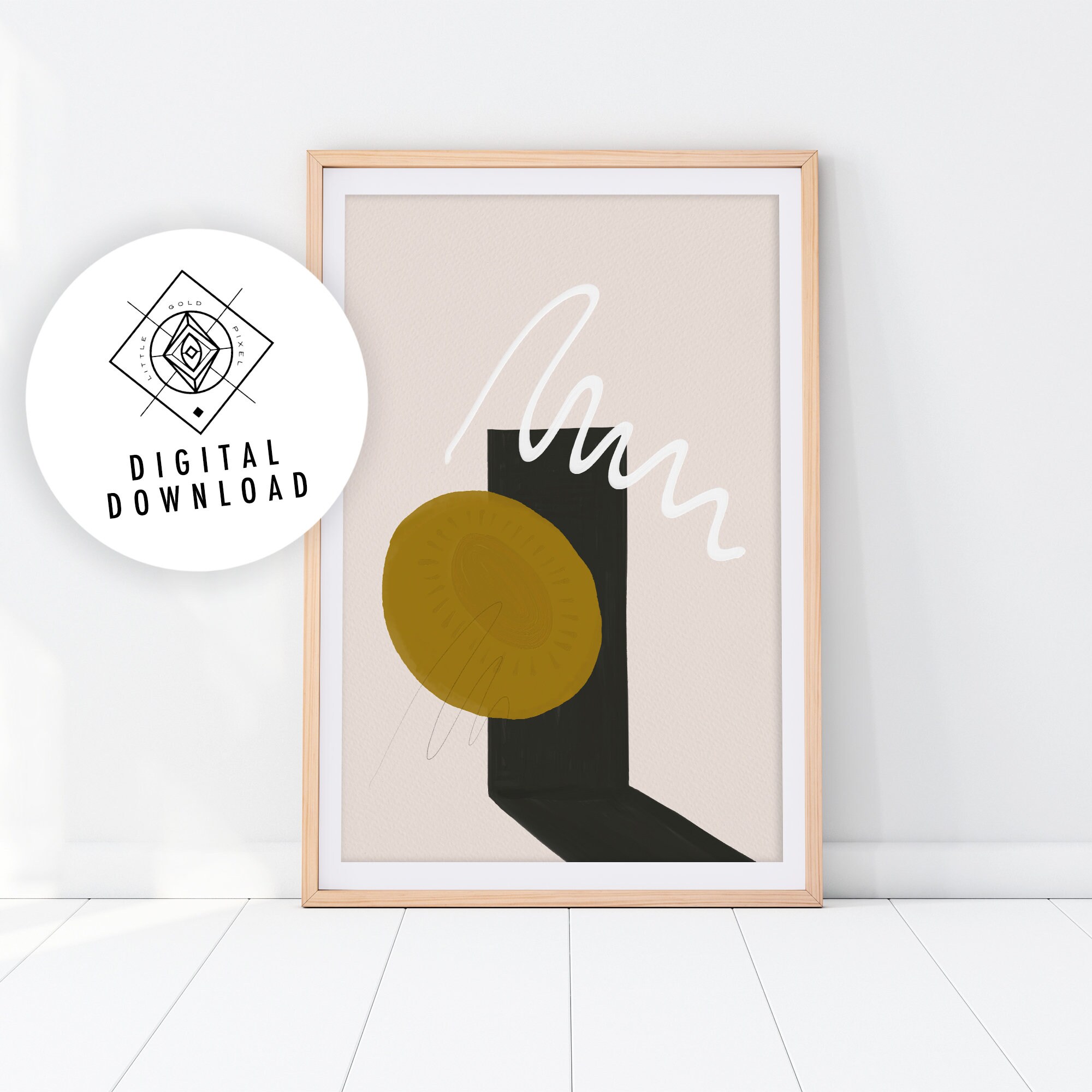 Mid Century Modern Printable Wall Art Abstract Digital Print | Etsy