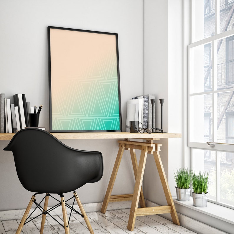 Printable Geometric Poster Triangle Home Decor - Etsy