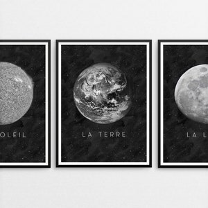 La Lune, Moon Poster, Wall Art, Full Moon Printable, Affiche Scandinave image 8