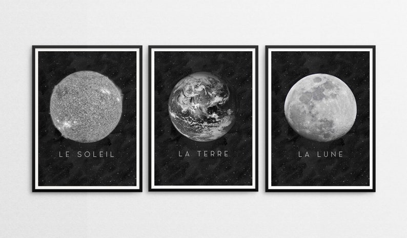 La Lune, Moon Poster, Wall Art, Full Moon Printable, Affiche Scandinave image 8