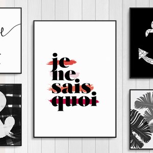 French Bedroom Decor, Je Ne Sais Quoi Poster, Gift for Her, Modern Art, Wall Decor, Large Wall Art, Teen Bedroom, Fashion Wall Art