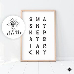 Feminist Wall Art, Feminist Printable, Resist Poster, Smash the Patriarchy, Feminist Poster, The Resistance, She Persisted, Girl Power