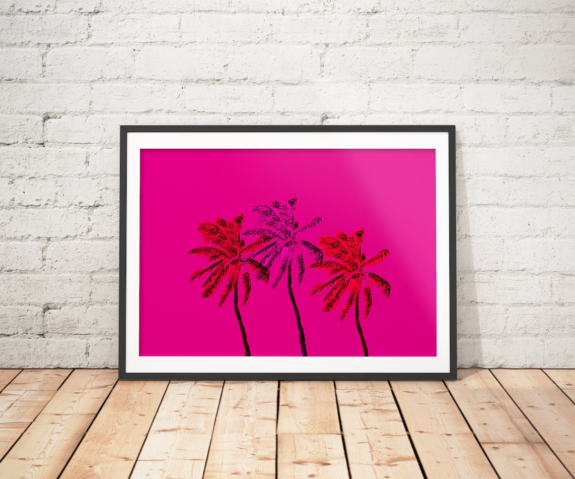 Palm Tree Art Prints Tropical Printable Palm Tree Wall Etsy