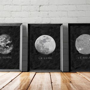 La Lune, Moon Poster, Wall Art, Full Moon Printable, Affiche Scandinave image 5