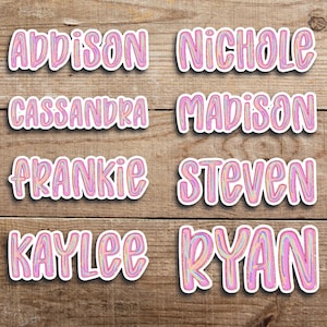 Personalized Name Stickers, Custom Name Sticker, Back to School Labels, Brush Name Sticker,  Cute Name Label for Laptop, Water Bottle