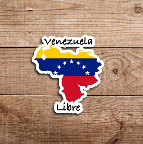 Venezuela Libre Sticker, Venezuelan Flag Map Vinyl Decal, Venezuela Freedom Sticker, Patriotic Venezuela Sticker, Venezuela Water-Resistant