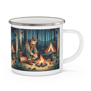Cozy Camping Enamel Mug - Adventure Awaits! Perfect for Campers, Outdoor Lovers, Hiking enthusiasts, Gifts for Nature Lovers, Campfire [...]