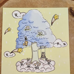 Illustration kawaii avec des animaux mignons.