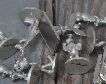 Disney - Metal Monopoly / Scene It? Pieces - Replacements, Altered Art, Collage, Assemblage - Pewter - Mickey Donald Goofy Minnie