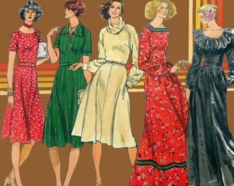 Vogue 1711 - Beautiful 1970s Dress Pattern - Long or Short - Breezy - Casual or Formal - Dress or Gown - Size 14 Bust 36 - Office Vintage