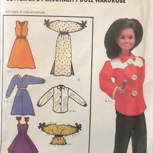 Butterick 6664 - Cute DIY Wardrobe for Fashion Dolls - Marie Osmond Doll, Barbie - Dress, Bodysuit, Top, etc. - Easy Sew Gift Idea - UNCUT