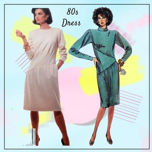 Mccall's 2654 Cool Vintage 1980s Dress Geometric Design, Color Block ...