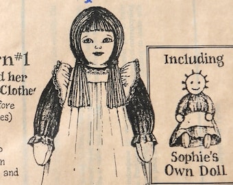Sophie the Rag Doll & Her Clothes - Rag Doll - DIY Gift Idea - Old Fashioned, Primitive, Rustic Gift - Christmas - American Girl - UNCUT
