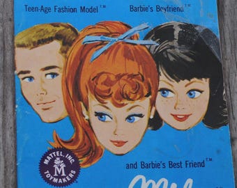 Vintage Barbie / Ken / Midge Booklet (Blue Cover Version) - Excellent Condition - Barbie Outfit Identification / ID - Cute Images - 1960s