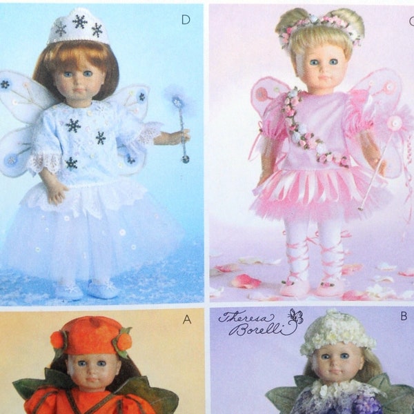 McCall's 4741 - DIY Costumes for 18 Inch Dolls like American Girl, Götz - Ballerina, Fairy Princess, Pumpkin Girl, Etc. - Faeries - UNCUT