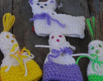 Vintage Crochet Easter Egg Covers / Bunnies / Lamb - Easter Bunny