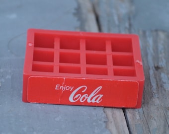 Vintage 1980s Miniature Cola Truck - Cola Bottles Crate - 12 Pack / Case - Miniature Dollhouse, Display, Model Cars, Trains Diorama