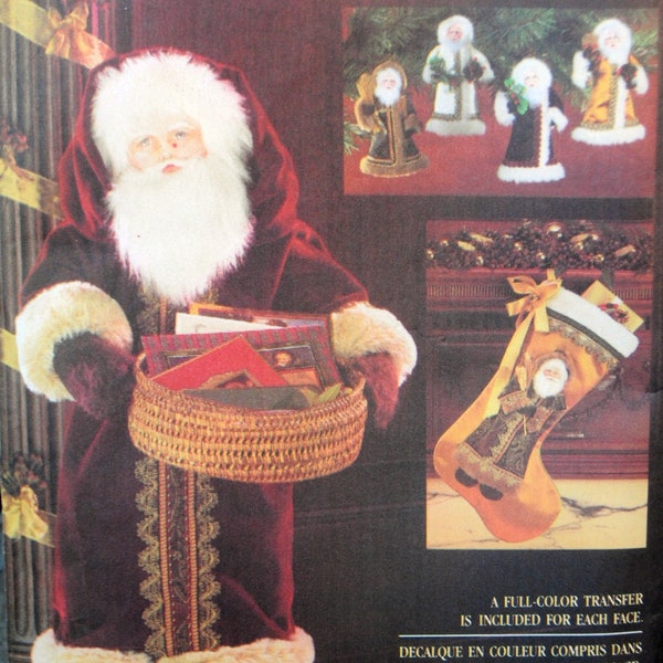 Vogue 8735 - DIY Sculptural Santa Greeter / Card Holder / Soft Sculpture Doll- Christmas Ornaments, Christmas Stockings - Santa Claus