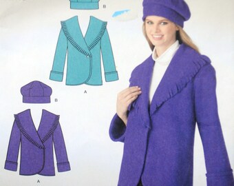 Simplicity 2135 - Easy Sew DIY Polar Fleece Jackets & Hats - UNCUT - Size Xs - xL - Beret, Coat, Gift Idea - Wrap - Autumn / Winter