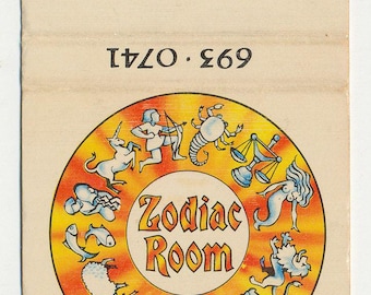 Vintage 1960s THE GALLERY Matchbook - Zodiac Theme for Junk Journal, Scrapbooking, Ephemera - Zodiac Room - Hippie / Boho Design