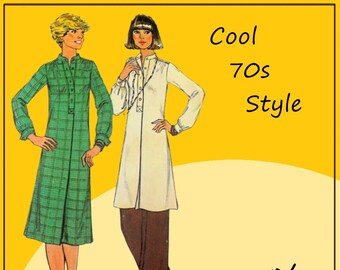 Simplicity 7754 - DIY Boho Tunic, Dress, Pants - Trousers / Slacks - Hippie - Vintage 1970s - Size 14 / 16 - (Bust 36 - 38) - UNCUT