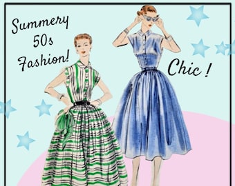 Vogue 7689 - Gorgeous Early 1950s Rockabilly Sundress - Full Skirt - Vintage Dress Pattern - Size 16 (Bust 34) - Very Good Condition