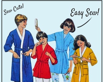 Simplicity 8120 - "Every-Body" Robe Pattern - Vintage Size 29" - 30.5" (Medium) - 1970s Pattern - Boys, Girls, Tweens, Teens, Kids - DIY