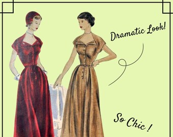 Vogue 3302 - Beautiful 1940s Dress Pattern - RARE - Junior Vogue, Just Marvelous - Size Juniors 11 (Bust 30.5) - SALE