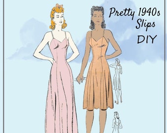 Advance 2921 - Sexy 1940s Slips in Two Lengths - DIY Vintage - Underwear, Lingerie, Negligee, Slip Dress, Rockabilly - Size 16 (Bust 34)