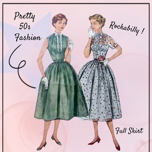 Simplicity 3887 Beautiful 1950s Dress, Full Skirt Size 14 bust 32 ...