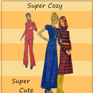 Butterick 6407 - Sweater Dresses, Tunic & Pants - Wooly Warmth For Winter - Size 8 - Lovely Vintage Pattern - Size 8 (Bust 31) - Cozy DIY