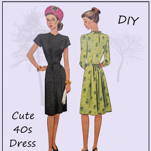 McCall 6314 - Cute 1940s Dress - Cocktail Dress, Figure Flattering, Glamorous - DIY - Size 14 (Bust 32) - Dressy, Girly, Ruffly