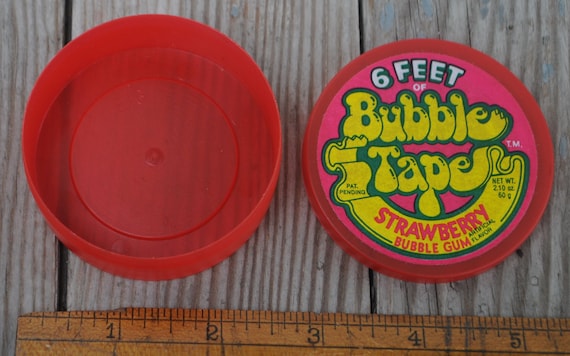 Vintage 1988 Original Bubble Tape Container Hockey Puck / Tobacco