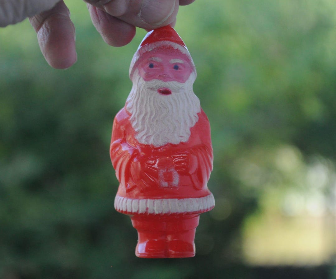 Vintage 1950s Santa Claus Blow Mold Plastic Christmas Ornament - Rare ...