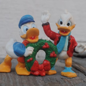 Vintage Donald Duck and Uncle Scrooge Christmas Figurine - 1980s - Disney, Retro, Collectible - Applause