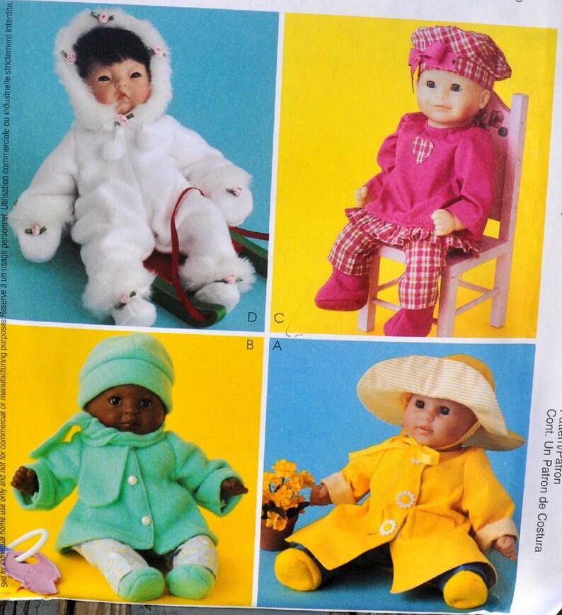 MAKE BABY DOLL CLOTHES FOR BITTY BABY~TOODLES~TWINS~BETSY WETSY SEWING PATTERN