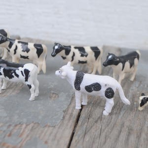 Vintage TINY Cows - Collectible, Miniature, Dollhouse, Terrarium, Model Train, Assemblage, Fairy Garden, Toy, Farm, Barnyard, Etc.!