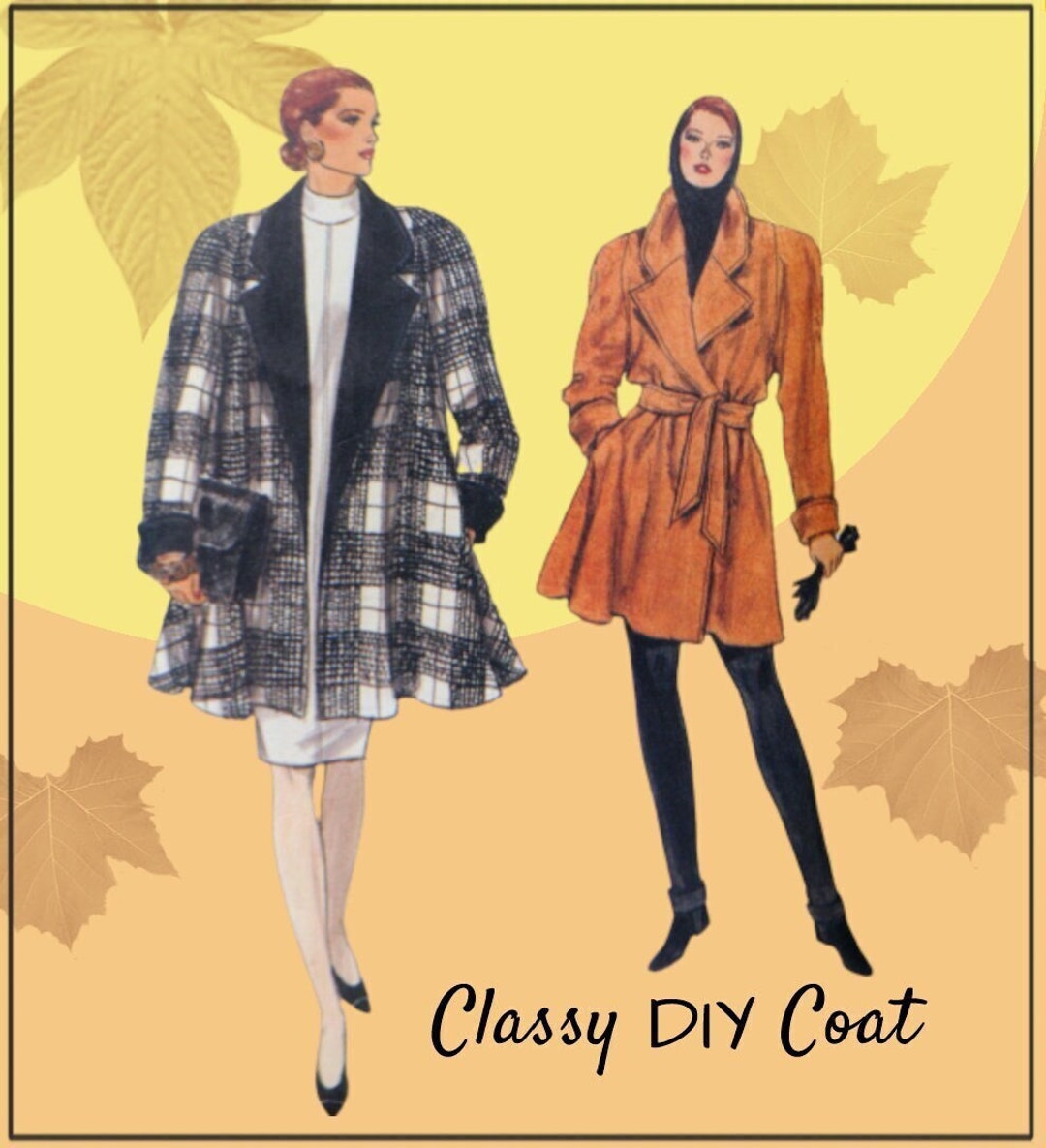 Vogue 8141 DIY Loosefitting Coat or Jacket Loosefitting Trenchcoat