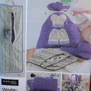 Simplicity 5822 - Gör-det-själv-presentidéer för quiltare - Klädväska, underklädesväska, påsar, tofflor etc. - Oklippt