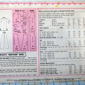 Simplicity 7250 Cute Easy Sew 1970s Dress, Tunic, Pants, Etc. Pockets, Boho / Hippie Size 10 Bust 32.5 UNCUT Shirtdress image 4