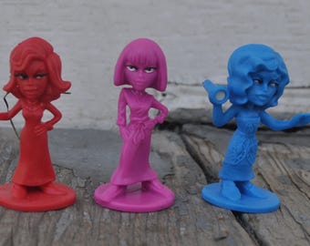 Lot Game Tokens / Pieces  - Clue Jr. / Cluedo Jr. - Replacements, Altered Art, Collage, Assemblage - Figures / Suspects - Colorful Figures