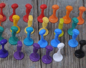 HUGE LOT of Plastic Game Pieces - Spinmaster - Replacements, Altered Art, Collage, Assemblage - Pawns / Tokens / Pieces