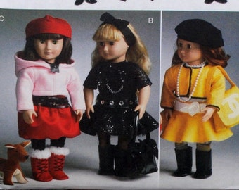 McCall's 6669 - DIY Mix-and-Match Outfits for American Girl or Other 18 Inch Dolls - Boho, High Fashion, Trendy - UNCUT - Gift Idea