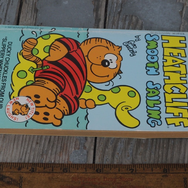 Vintage 1987 Heathcliff Book - "Heathcliff Smooth Sailing" by George Gately -  Comic Strip - Paperback