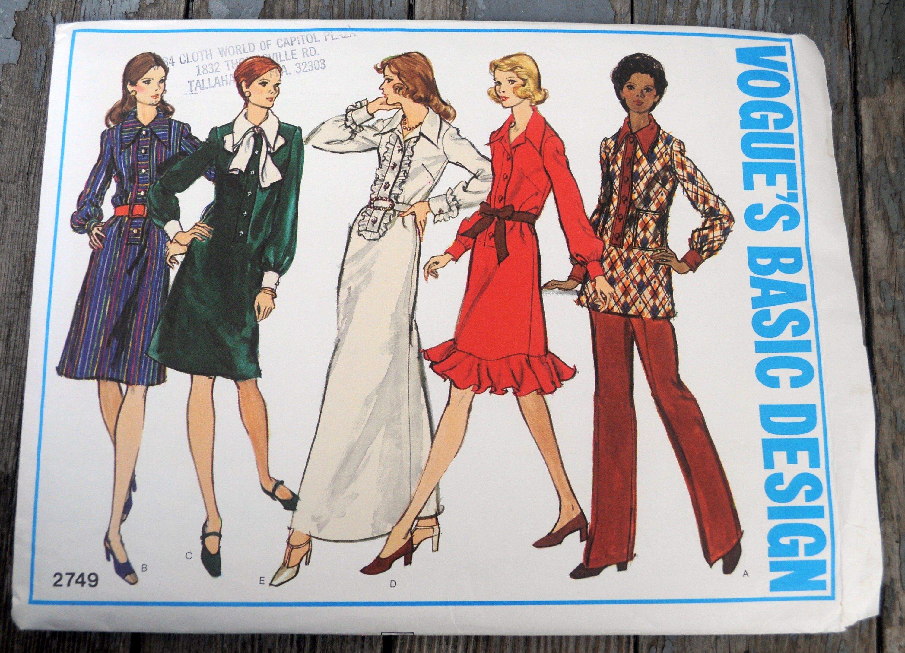 Vogue 2749 - DIY 70s Boho Looks - Dress, Gown, Slacks, Tunic