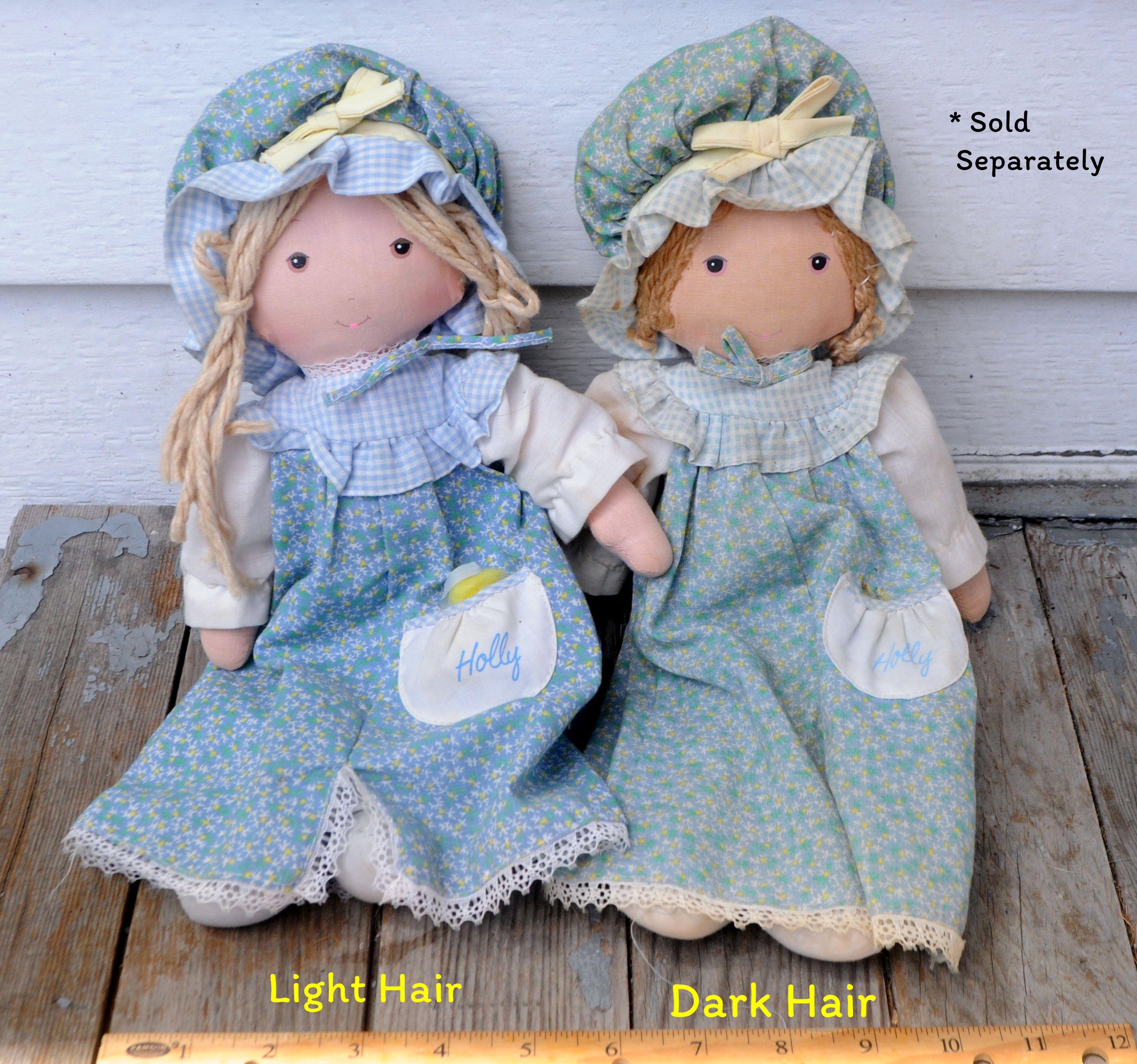 Vintage 1970s / 1980s Holly Hobbie DREAM ALONG Rag Doll - Holly