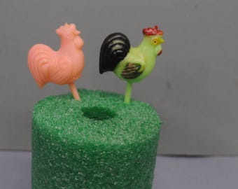ヴィンテージのハロウィーンとイースターのカップケーキ / パーティー / 前菜のピック - 鶏、ひよこ、雄鶏、カボチャなど - 1960 年代頃 - 自分で選んでください
